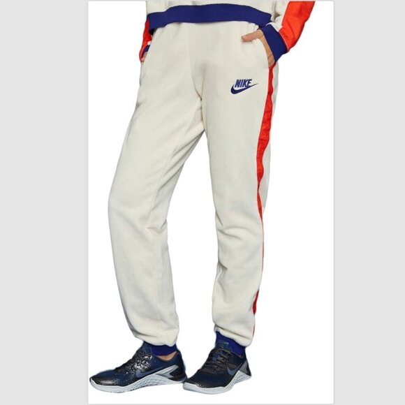 Nike Womens Sportswear Polar Fleece Sweat Cream Pants RET $65 CJ4934-271 sz L - Picture 1 of 11